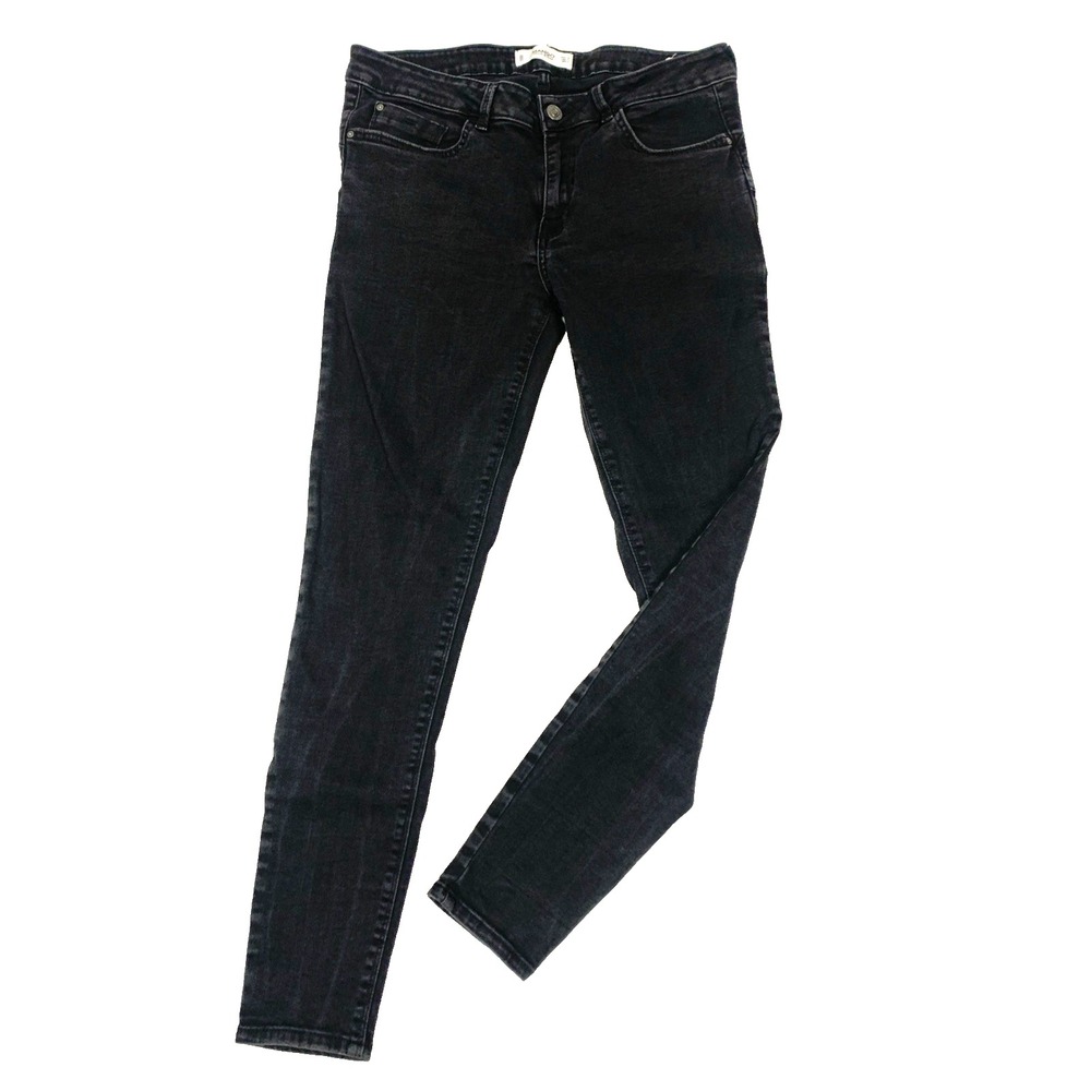 Mango Black Skinny Jeans Womens Size 10 EUR 42 Mid Rise Stretch Casual